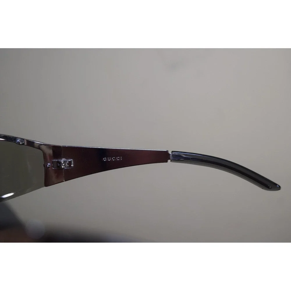 Vintage Gucci GG 1727/S Wrap Sunglasses 80's MIAMI VICE LOOK Silver
